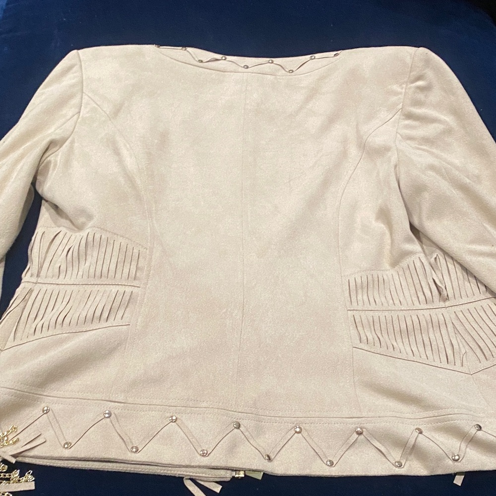 Cache Beige Ruffle Trim Blazer - image 6